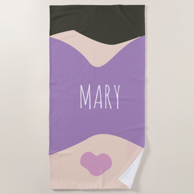 Kids Cool Spa Girl Personalised Name Beach Towel (Front)