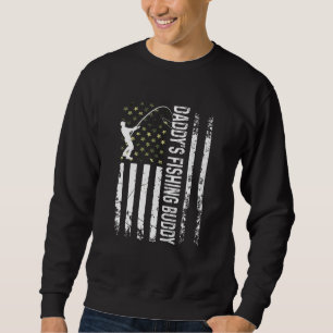 Kids Cool Usa Patriotic Daddy's Fishing Buddy Youn Sweatshirt