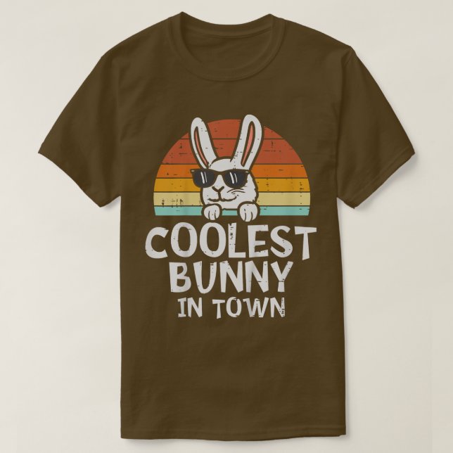 Kids Coolest Bunny In Town Sunglasses Toddler Boys T-Shirt (Design Front)