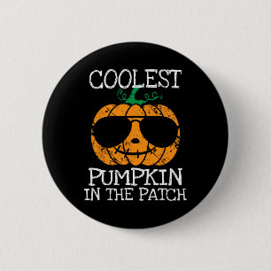 Kids Coolest Pumpkin In The Patch Halloween Boys G 6 Cm Round Badge