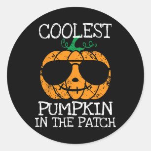 Kids Coolest Pumpkin In The Patch Halloween Boys G Classic Round Sticker