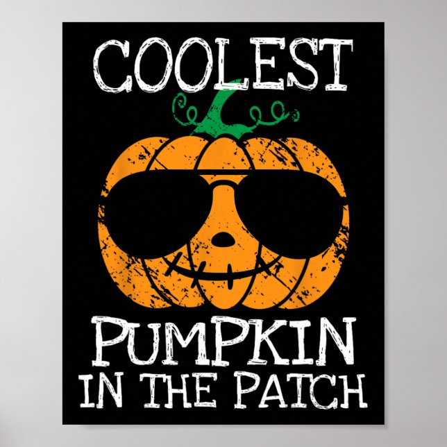 Kids Coolest Pumpkin In The Patch Halloween Boys G Poster (Front)