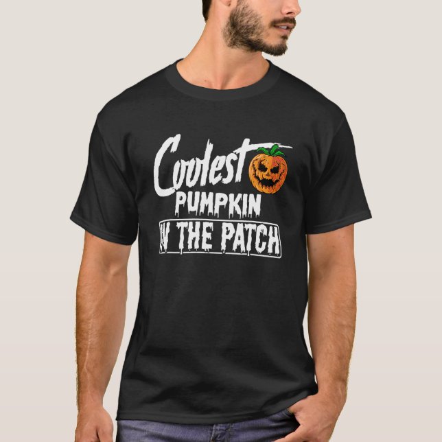 Kids Coolest Pumpkin In The Patch Halloween Boys G T-Shirt (Front)