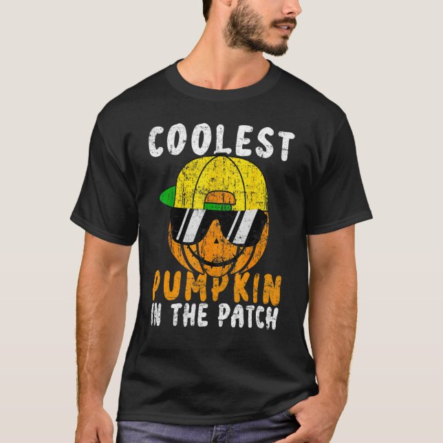 Kids Coolest Pumpkin In The Patch Halloween Boys G T-Shirt (Front)