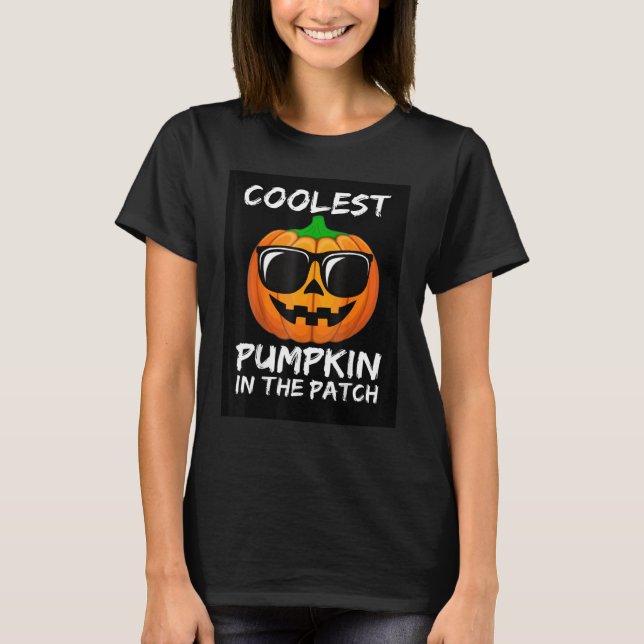 Kids Coolest Pumpkin In The Patch Halloween Boys G T-Shirt (Front)