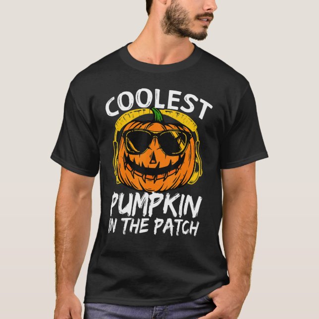 Kids Coolest Pumpkin In The Patch Halloween Boys G T-Shirt (Front)