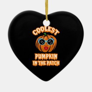 Kids Coolest Pumpkin In The Patch Halloween Kids Ceramic Ornament