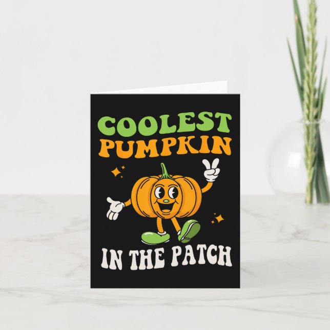 Kids Coolest Pumpkin In The Patch Halloween Toddle Card (Front)