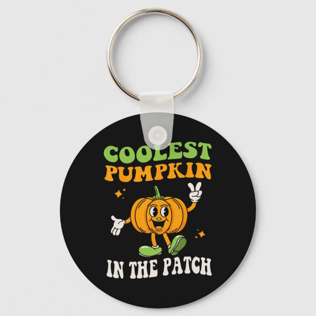 Kids Coolest Pumpkin In The Patch Halloween Toddle Key Ring (Front)
