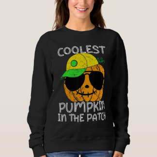 Kids Coolest Pumpkin In The Patch Toddler Boys Hal Sweatshirt