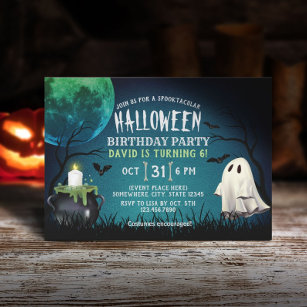 Kids Costume Halloween Birthday Party Invitation