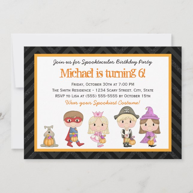 Kids costume Halloween Birthday Party Invitation (Front)
