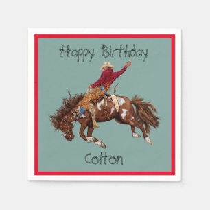 Kids Cowboy rodeo birthday  Napkin