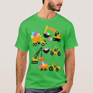 Kids Crane Truck Construction Funny Easter Day Tod T-Shirt