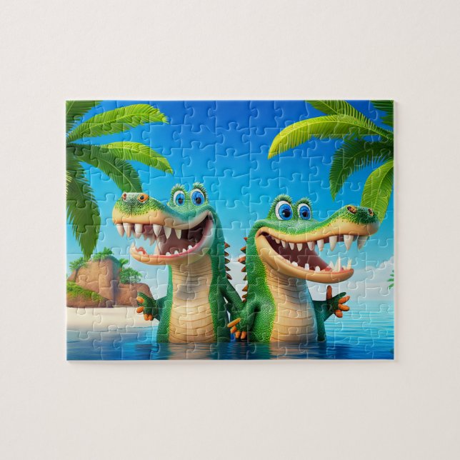 Kids Crocodiles Jigsaw Puzzle - Tropical (Horizontal)