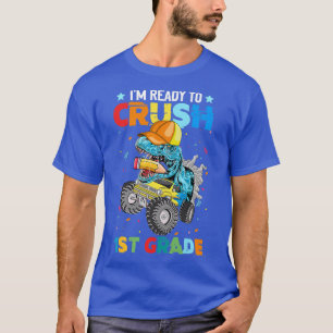 Kids Crush 1st Grade Dinosaur Monster Truck Back t T-Shirt