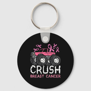 Kids Crush Breast Cancer Awareness Monster Truck T Key Ring
