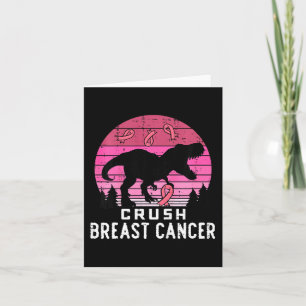 Kids Crush Breast Cancer Pink Trex Dino Awareness  Card
