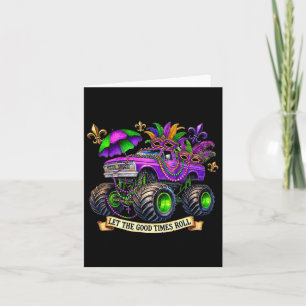 Kids Crush Mardi Gras Toddler Truck Funny Monster Card