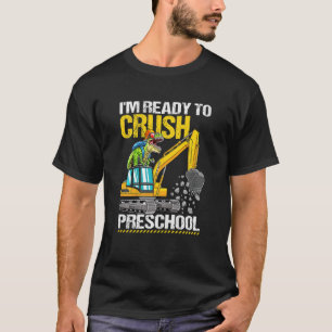 Kids Crush Preschool Construction Truck Dinosaur B T-Shirt