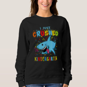 Kids Crushed Kindergarten Shark Girls Boys Sweatshirt