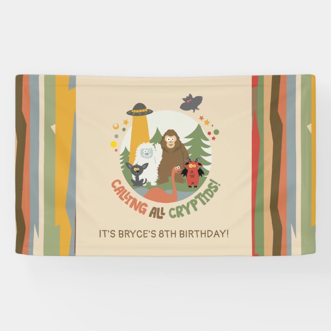 Kid's Cryptid Birthday Banner (Horizontal)
