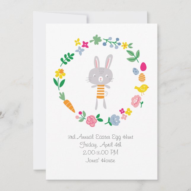Kids custom Easter egg hunt invitation (Front)