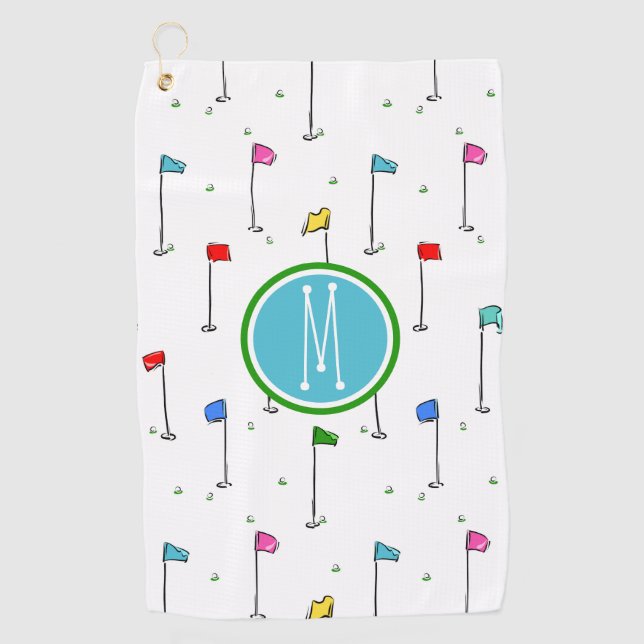 Kids Custom Golf Flags ‘n Pins Golf Towel (Front)