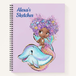 Kids Custom Mermaid Sketch  Notebook