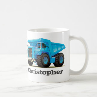 Kids Custom Name Construction Dumper Truck Coffee Mug