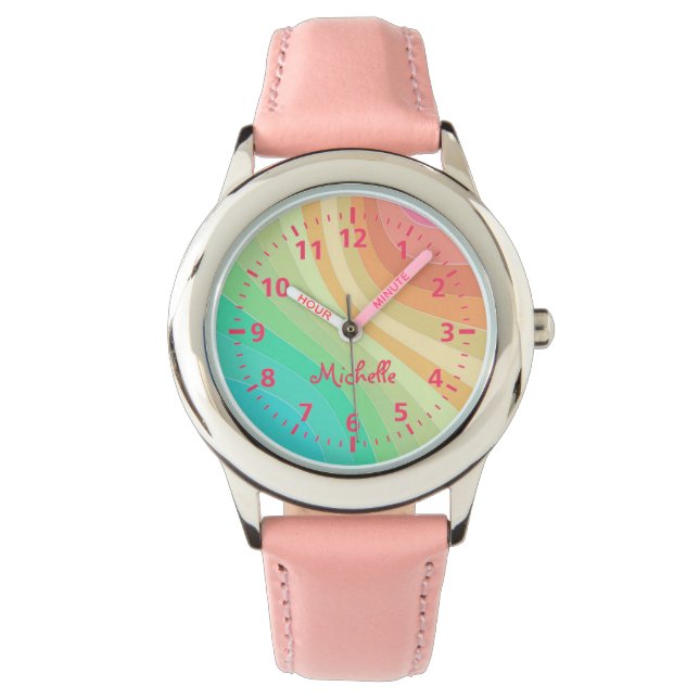 Kids Custom Name Rainbow Watch (Front)