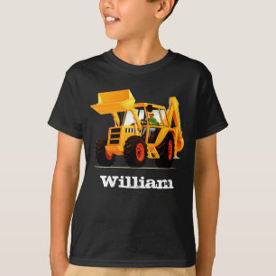 Kid's Custom Name Yellow Digger T-Shirt