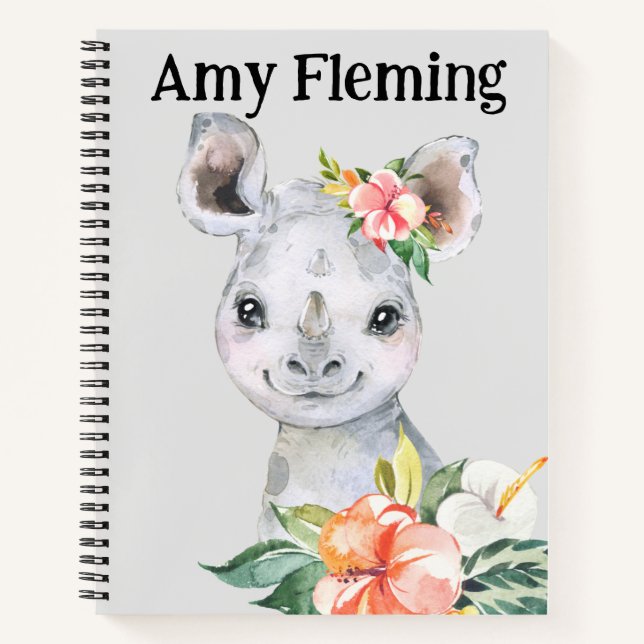 Kids Customised Rhino Sketch Notebook (Front)