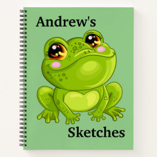 Kids Customises Green Frog Notebook
