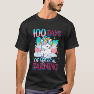 Kids Cute 100 Days of School Unicorn Girls Teacher T-Shirt