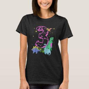 Kids Cute 3 Year Old Rock Dinosaurs Celebrate 3rd  T-Shirt