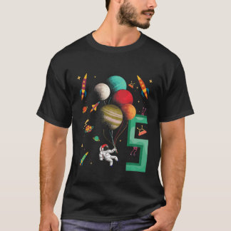 Kids Cute 5Th Birthday 5 Years Old Toddler Spacema T-Shirt