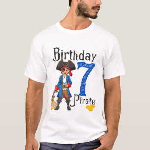 Kids Cute 7Th Anniversary 7 Years Old Birthday Pir T-Shirt
