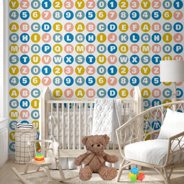 Kids Cute Alphabet and Number Learning Pattern Wallpaper (Creator Uploaded)