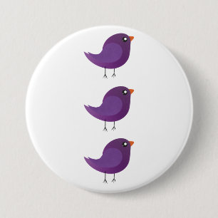 Kids cute birdy  7.5 cm round badge