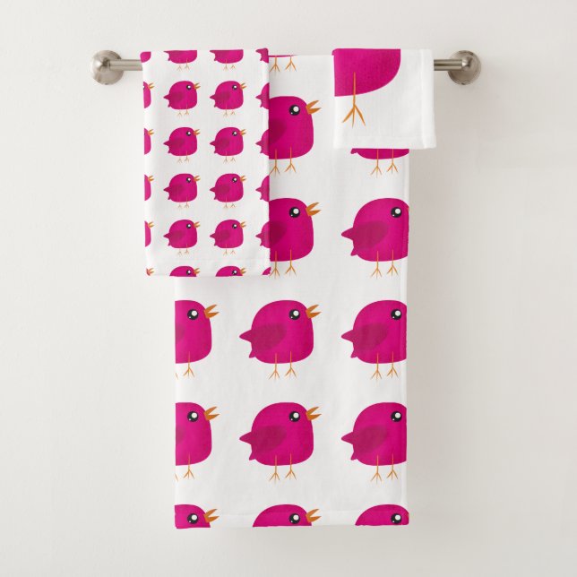 Kids cute birdy   bath towel set (Insitu)