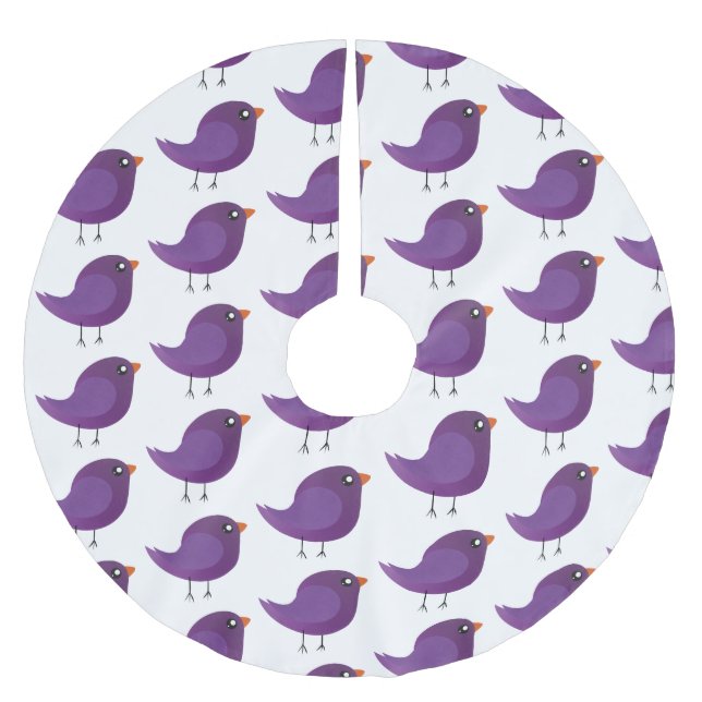 Kids cute birdy  brushed polyester tree skirt (Front)