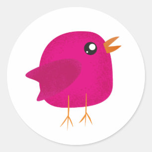 Kids cute birdy classic round sticker