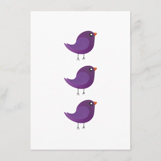 Kids cute birdy  enclosure card (Front)