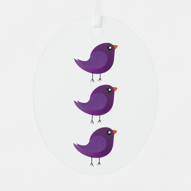 Kids cute birdy  metal tree decoration (Front)