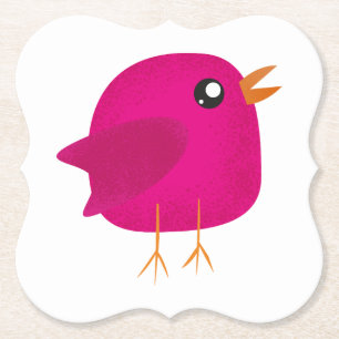 Kids cute birdy   paper coaster