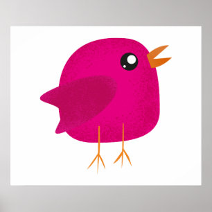 Kids cute birdy poster
