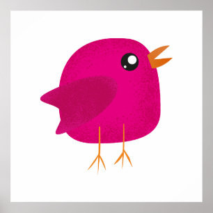Kids cute birdy poster