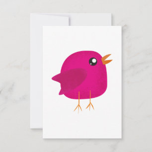 Kids cute birdy RSVP card