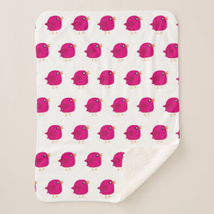 Kids cute birdy sherpa blanket